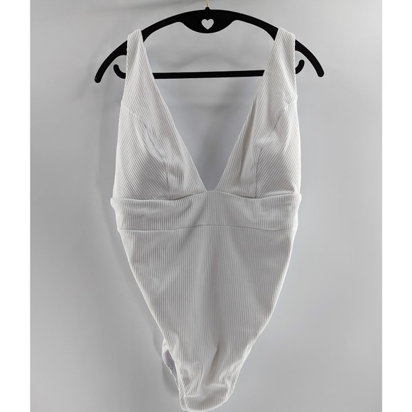 Andie Swim White Ribbed One Piece Swimsuit Sardinia - Picture 7 of 10